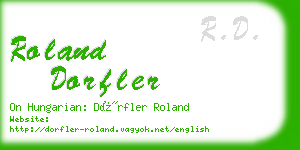 roland dorfler business card